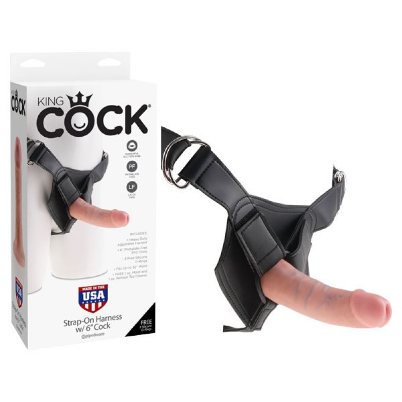 King Cock Strap-On Harness With 6" Realistic Dong